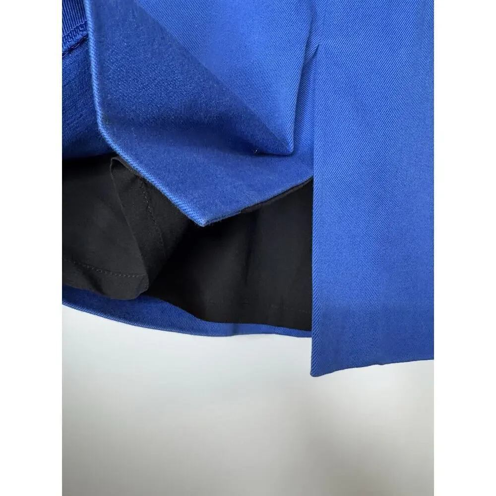 SCYE Midi Skirt 38 Blue Stretch Brown Leather Pencil Lined With Pockets Japan - Picture 4 of 13